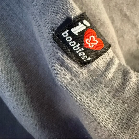 Keep a Breast Foundation I Love Boobies Gray Zip-Up Hoodie Size L Cozy - Picture 7 of 14